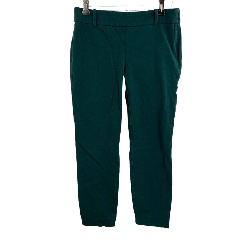 J CREW Factory Women Winnie‎ Pant Stretch Twill Side Zipper 28637 Green Size 0